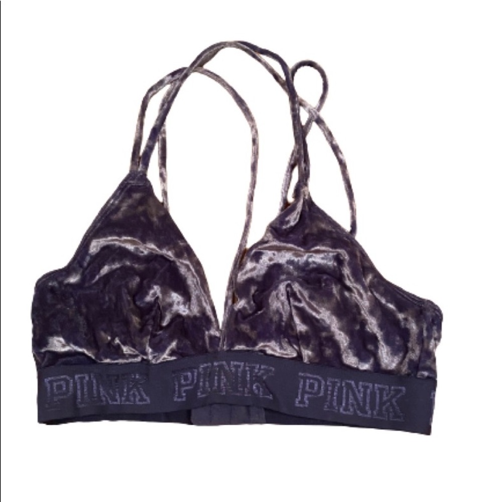 blue velvet PINK unlined bra